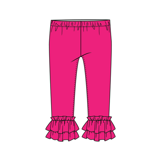 Hot Pink Knit Ruffle Pant - Ready to Ship
