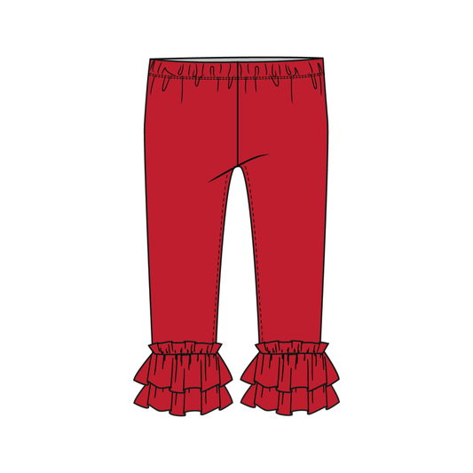 Red Knit Ruffle Pant - Ready to Ship