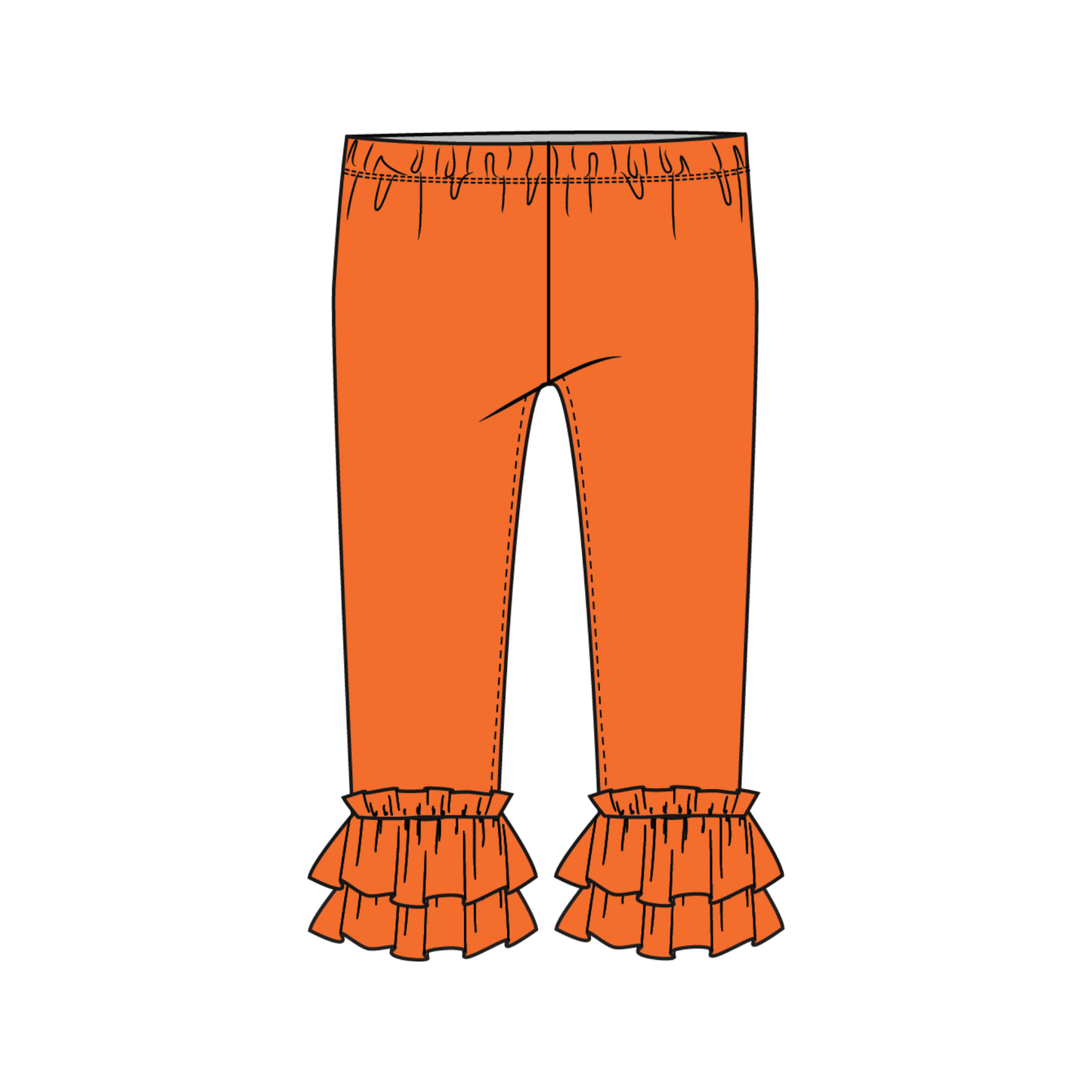 Orange Knit Ruffle Pant - Ready to Ship