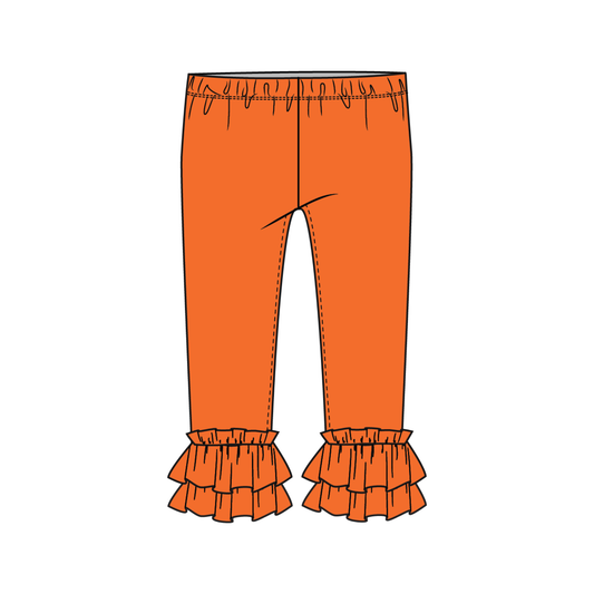 Orange Knit Ruffle Pant - Ready to Ship