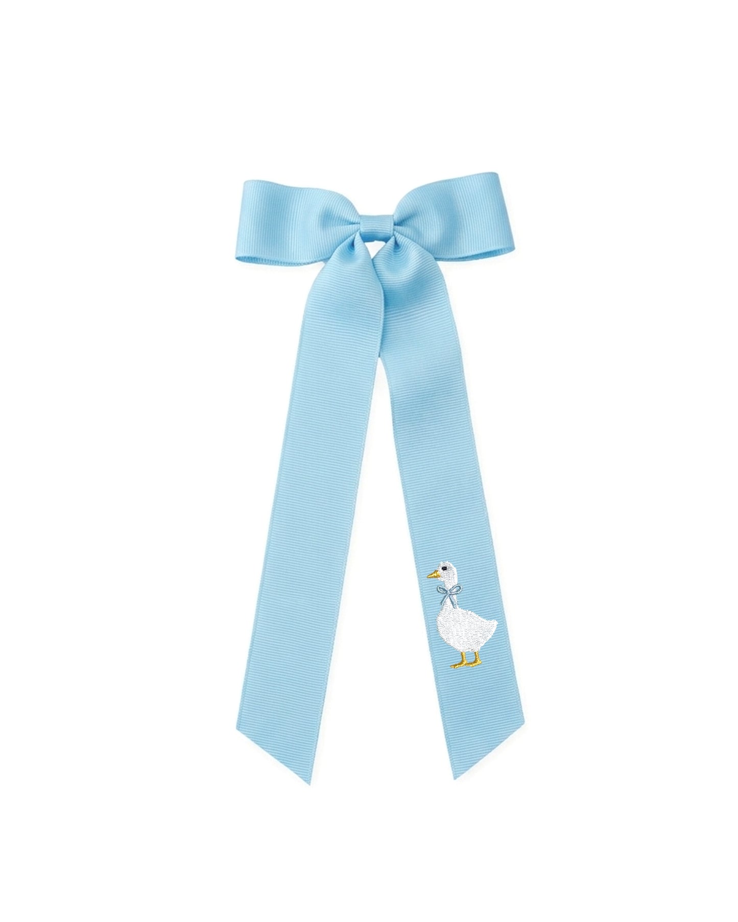 Silly Goose Embroidered Hair Bow