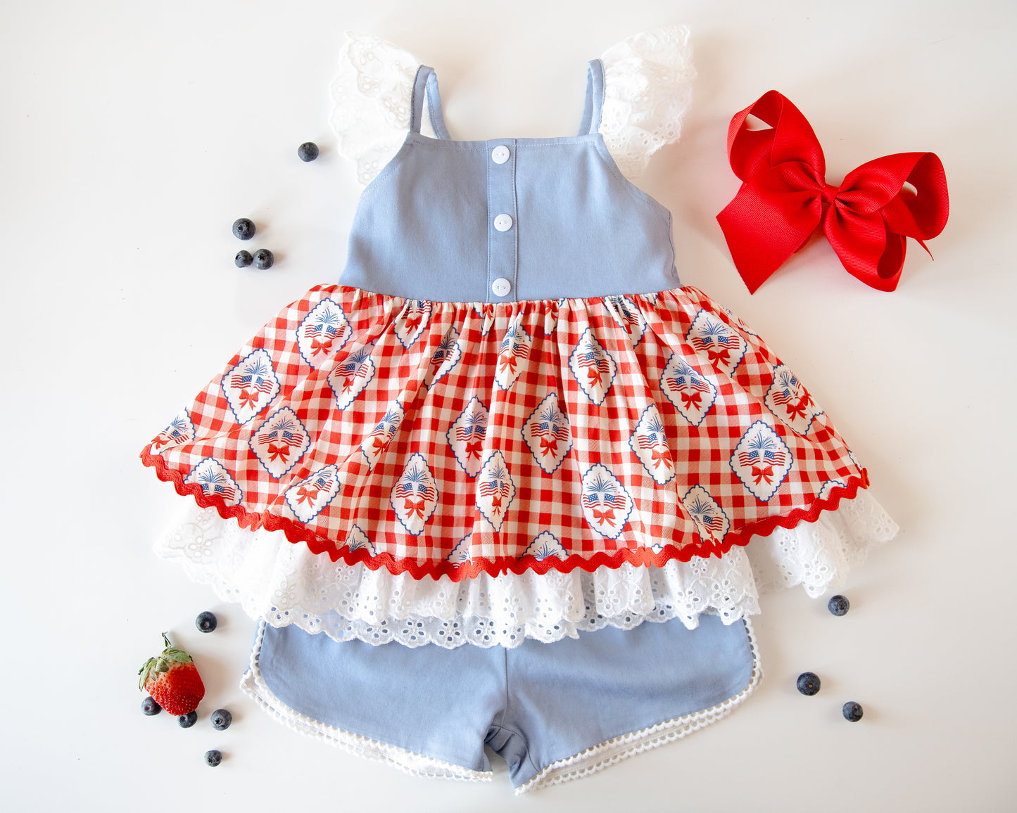 Gingham & Glory Short Set (Ready to Ship)