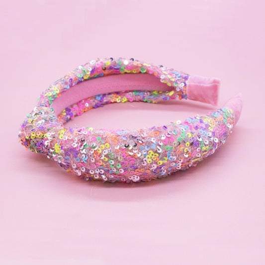Rainbow Sequin Knot Headband