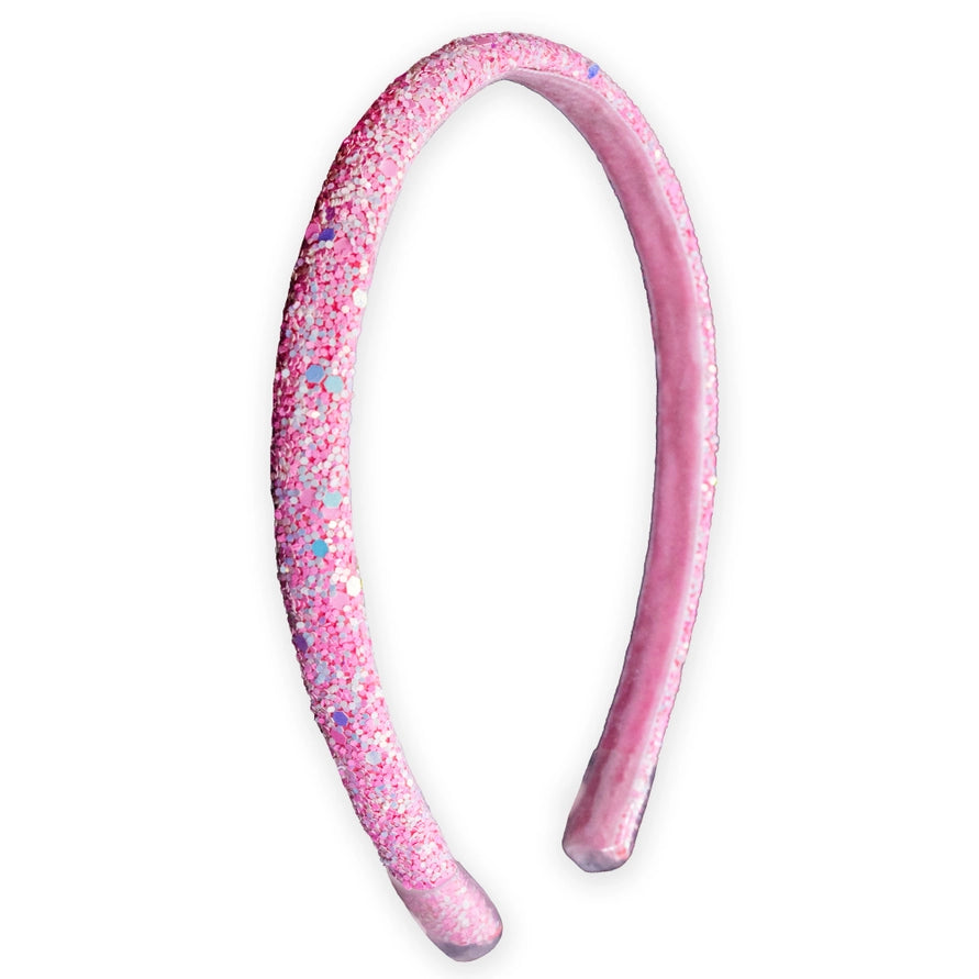 Pink Glitter Thin Headband