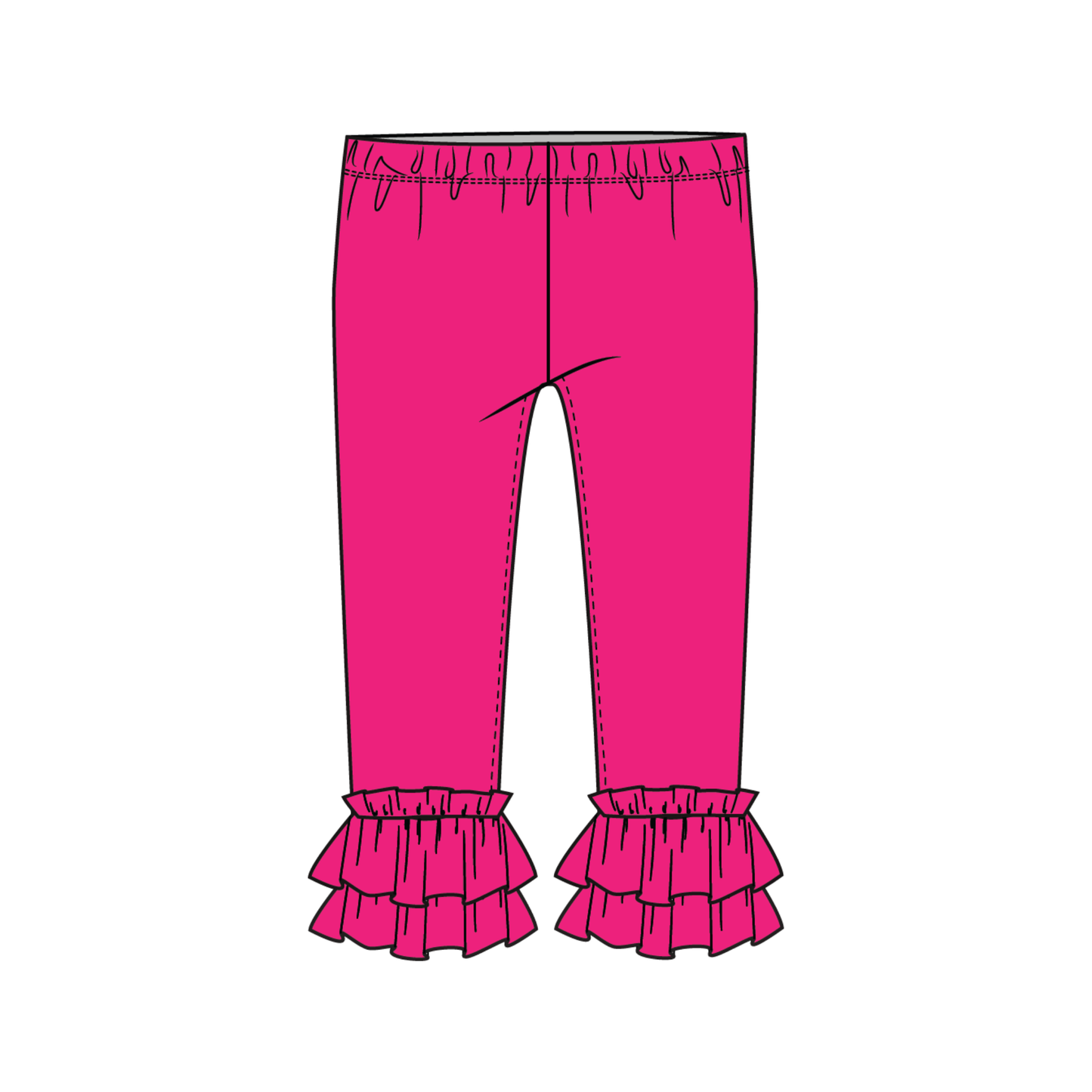 Hot Pink Knit Ruffle Pant - Ready to Ship