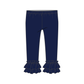 Navy Knit Ruffle Pant - Ready to Ship