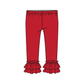 Red Knit Ruffle Pant - Ready to Ship