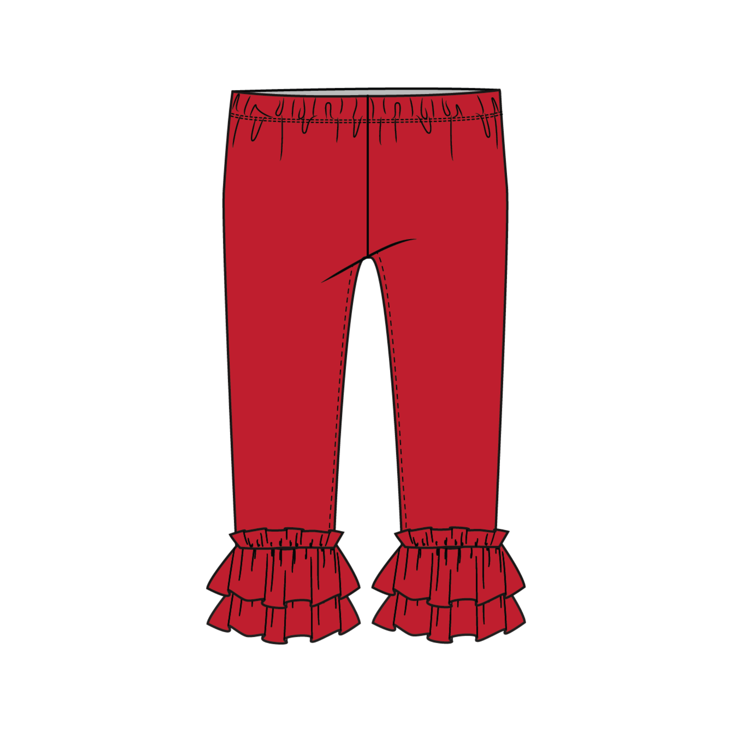 Red Knit Ruffle Pant - Ready to Ship