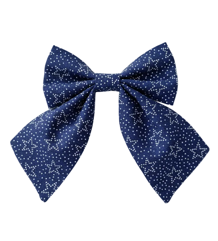 Navy Stars Hair Bow