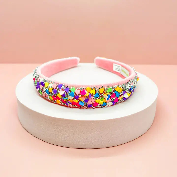 Candy Heart Confetti Headband