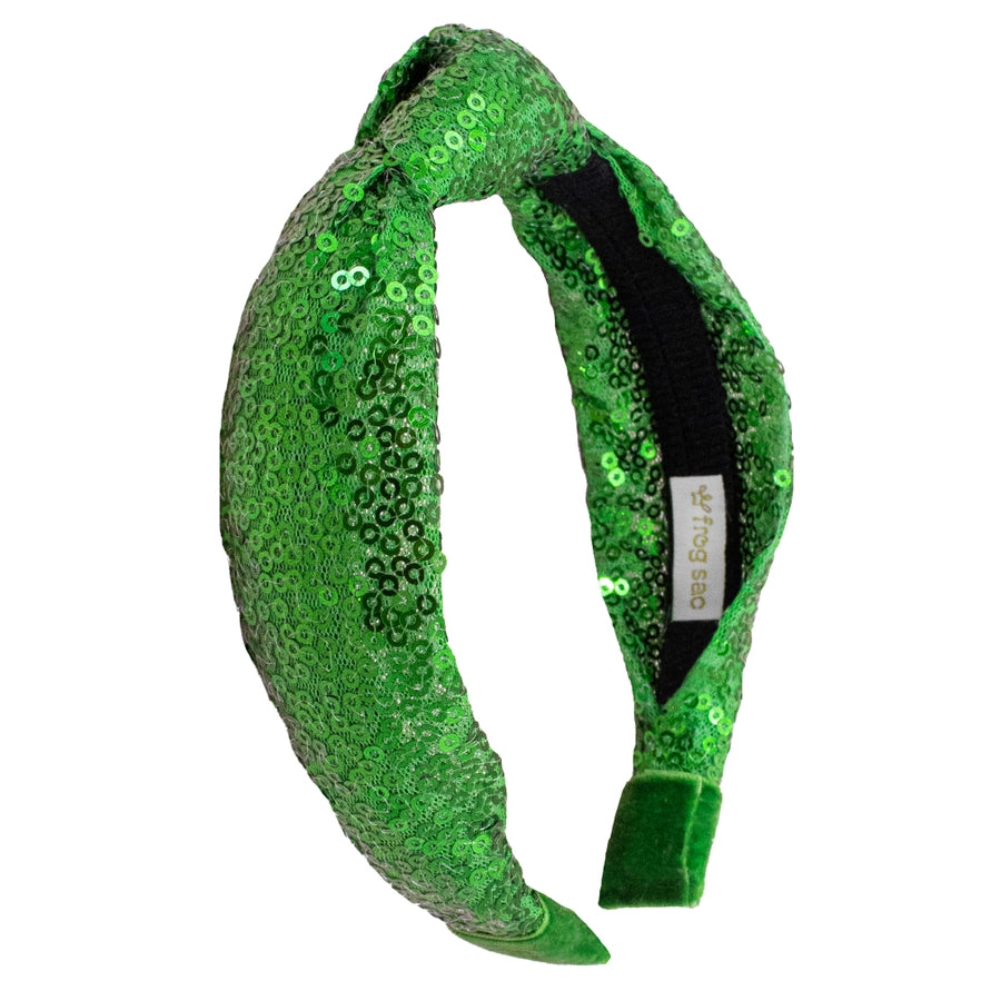 Green Sequin Knot Headband