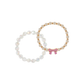 Bow Charm Kids Stretch Bracelet Set