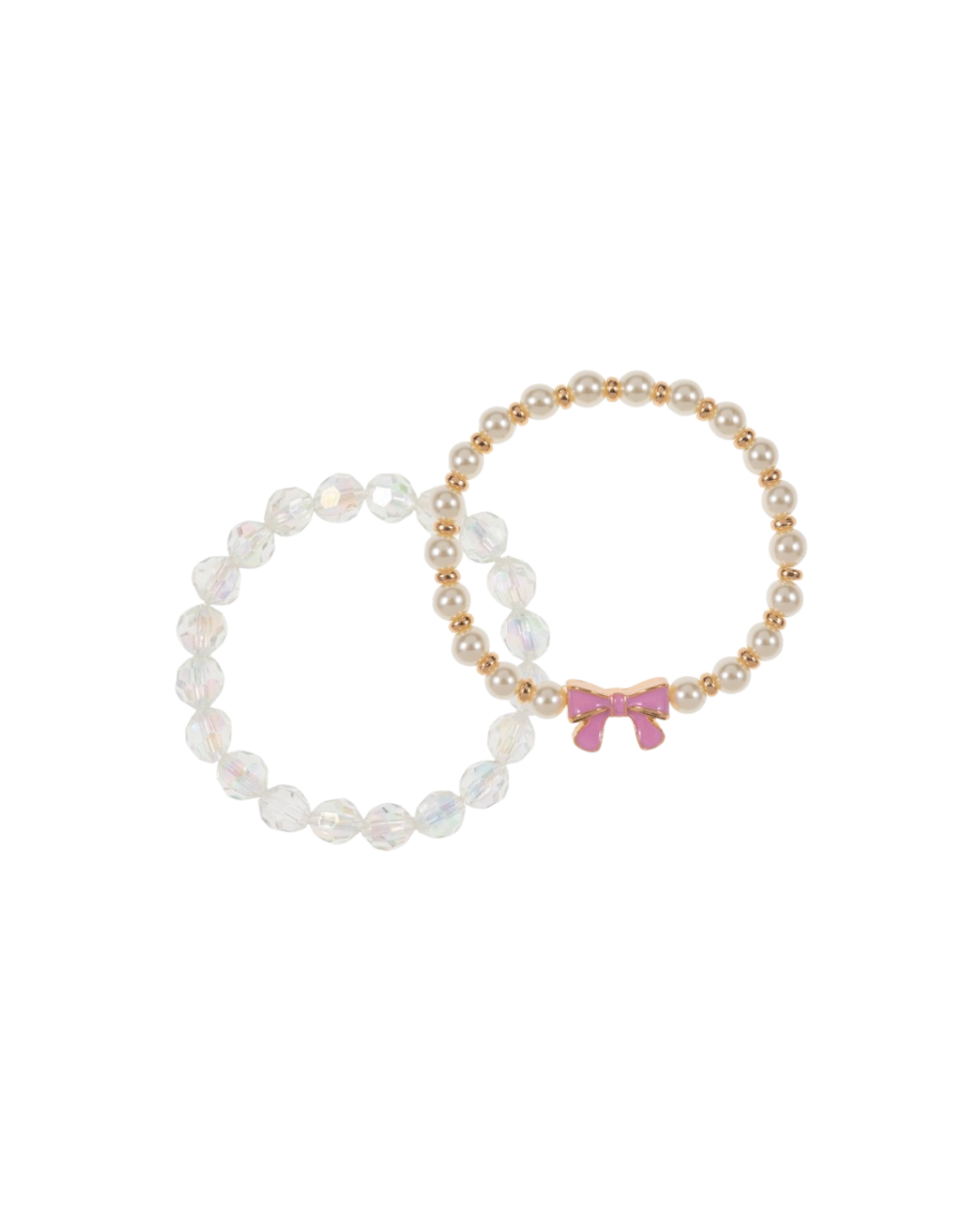 Bow Charm Kids Stretch Bracelet Set
