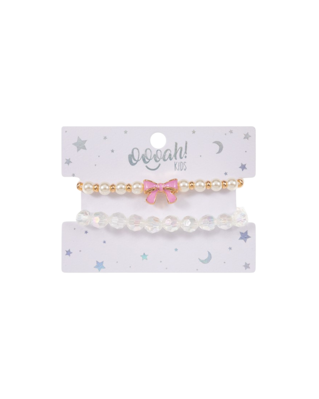 Bow Charm Kids Stretch Bracelet Set