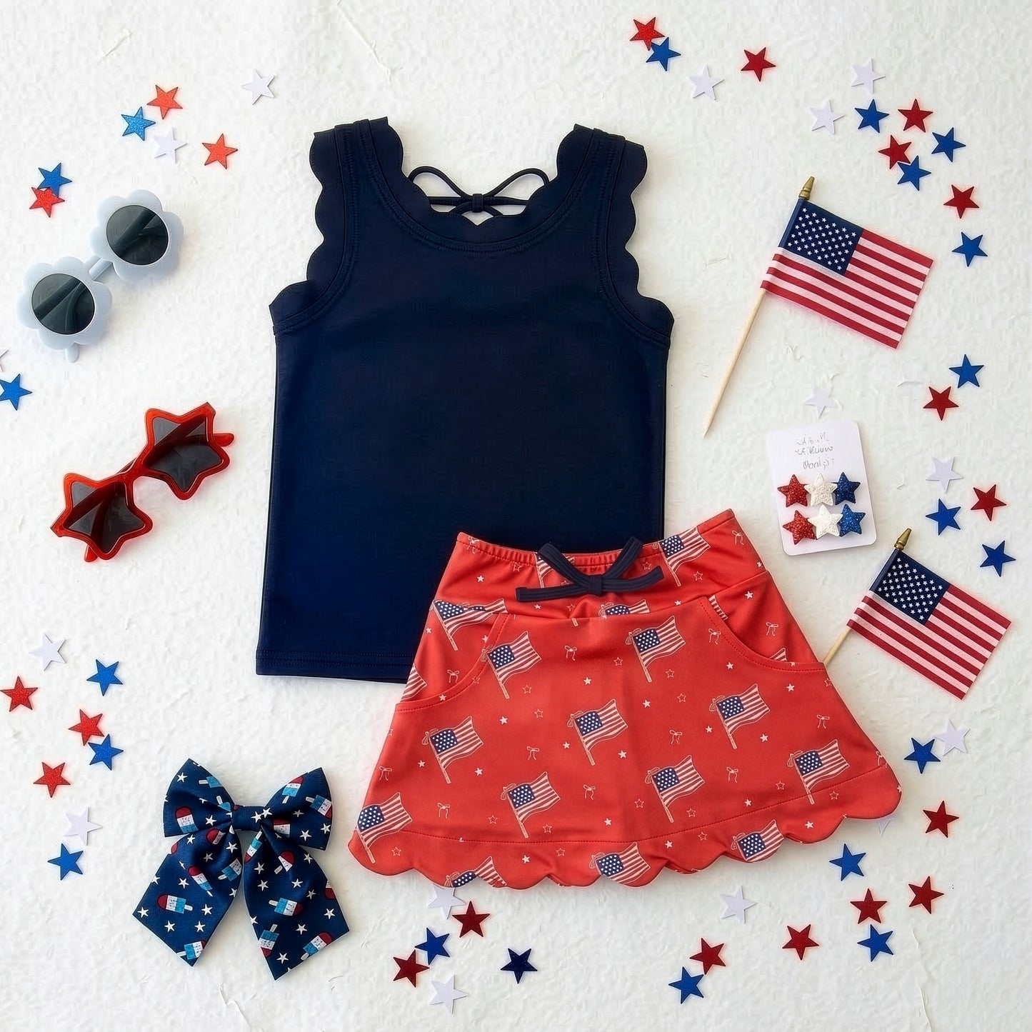 Classic Cutie Flag Print Skort *Pre-Order - Ships June 2026*