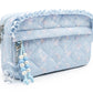 Blue Floral Quilted Zipper Pouch