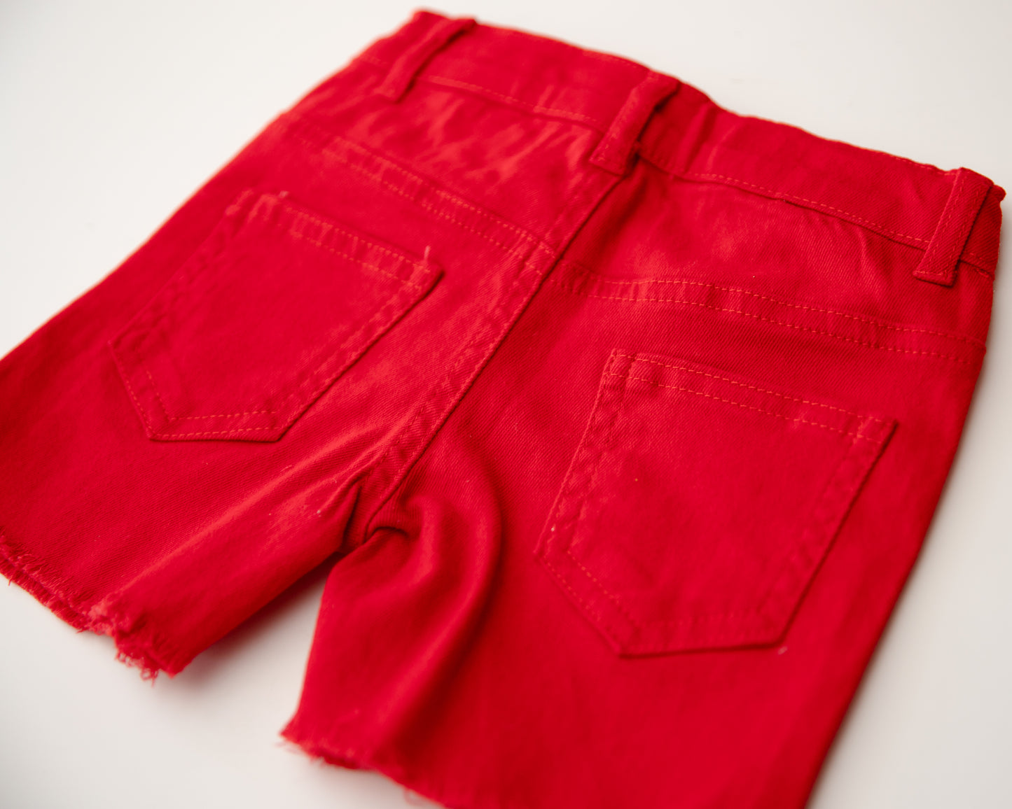 Liberty Red Denim Shorts
