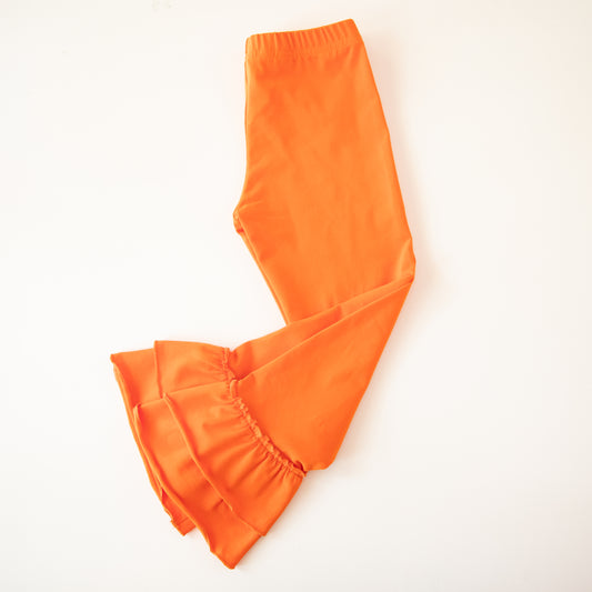 Orange Knit Ruffle Pant (Ready to Ship)