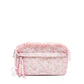 Pink Floral Quilted Zipper Pouch