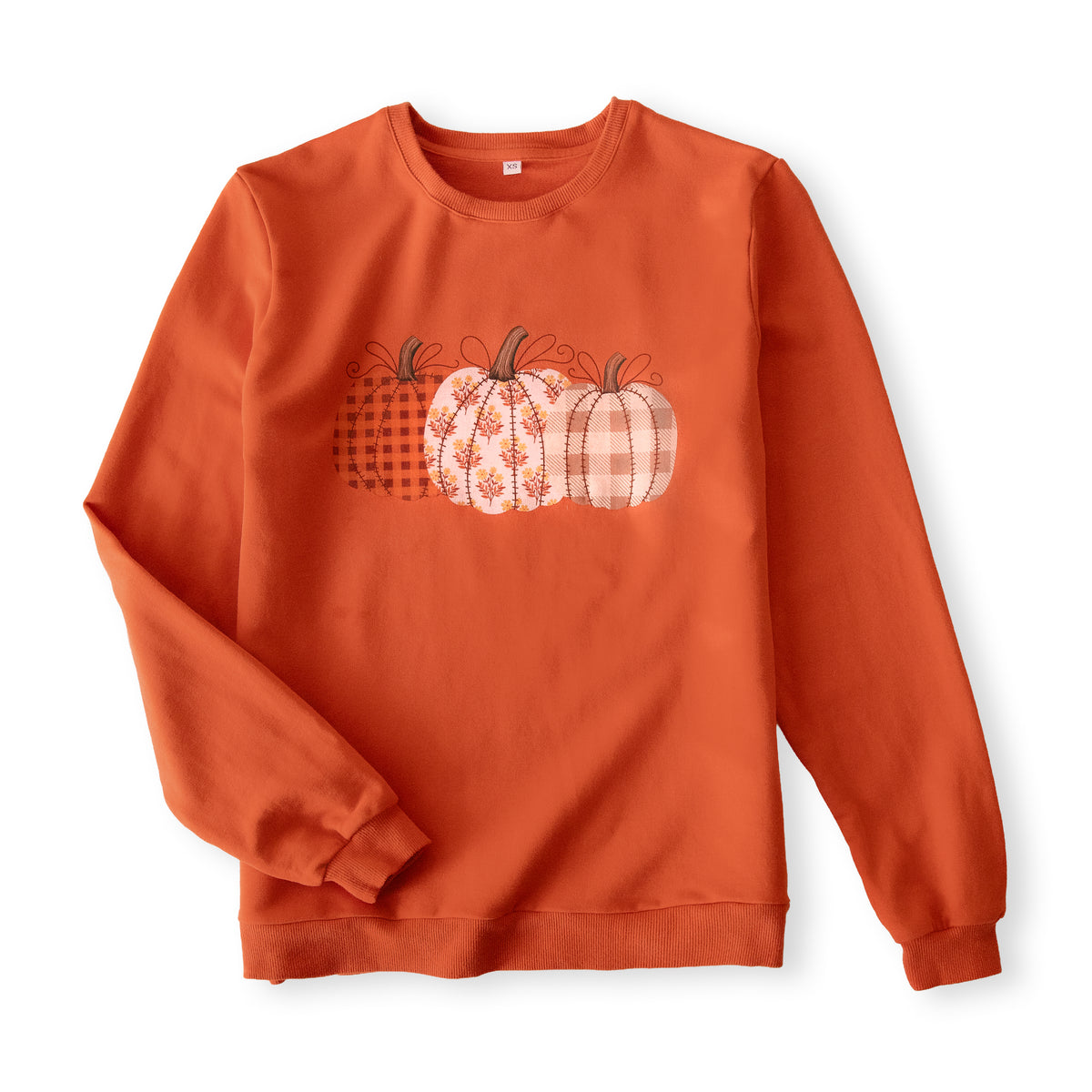 Patchwork Pumpkin Adult Sweatshirt - Ready to Ship