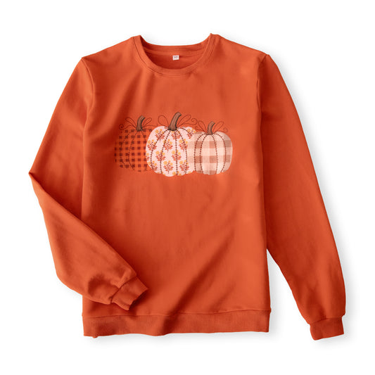 Patchwork Pumpkin Adult Sweatshirt *Pre-Order Ships Late September/Early October*