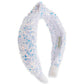 White Sequin Knot Headband