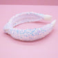 White Sequin Knot Headband