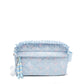 Blue Floral Quilted Zipper Pouch