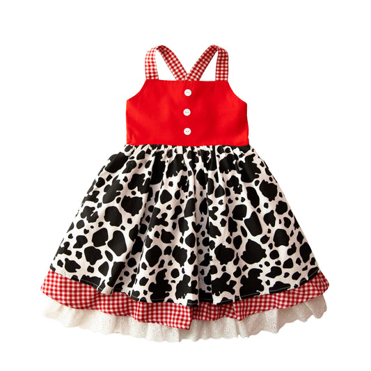 Farm Friends Dress - Cow Print *Pre-Order - Ships June 2026*