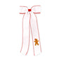 Gingerbread Embroidered Long Tail Bow