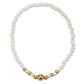 Pearl Beaded Stretch Bracelet with Gold Beads (Kids)