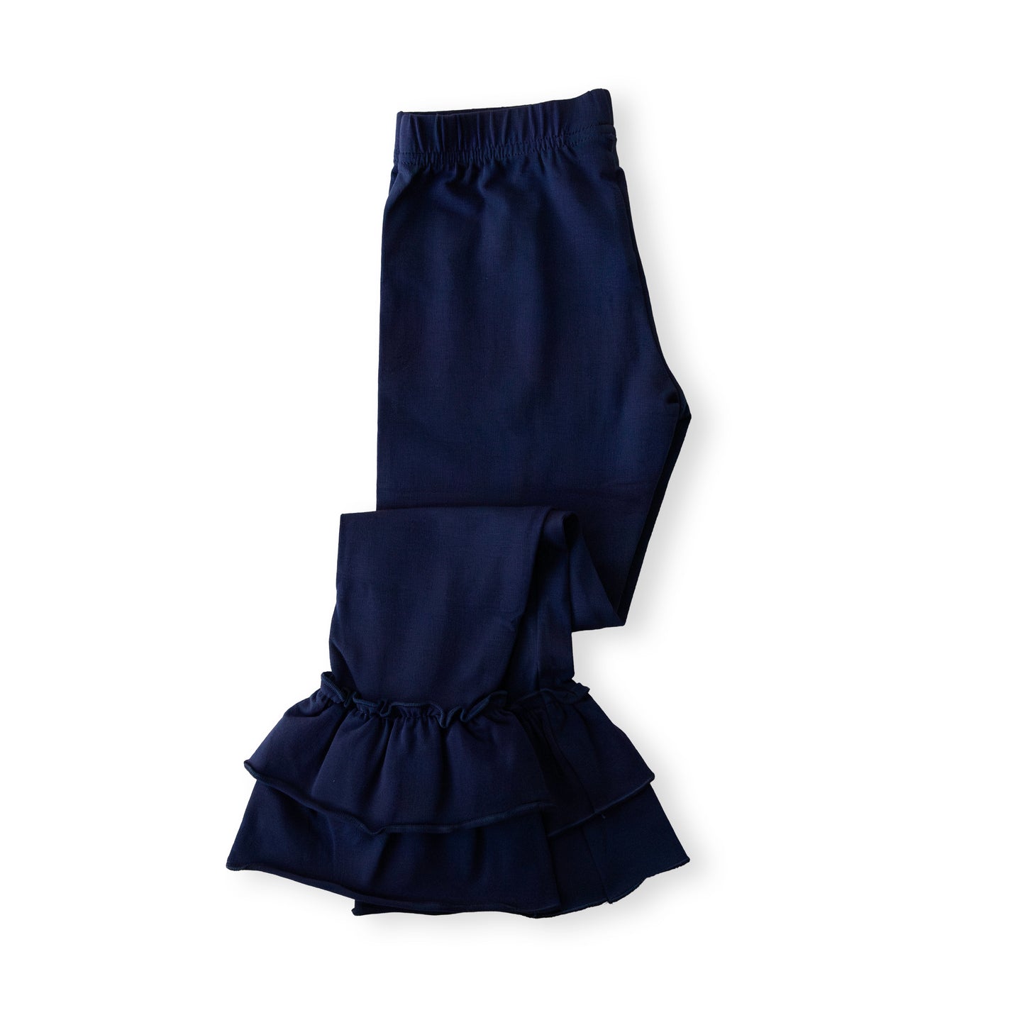Navy Knit Ruffle Pant - Ready to Ship