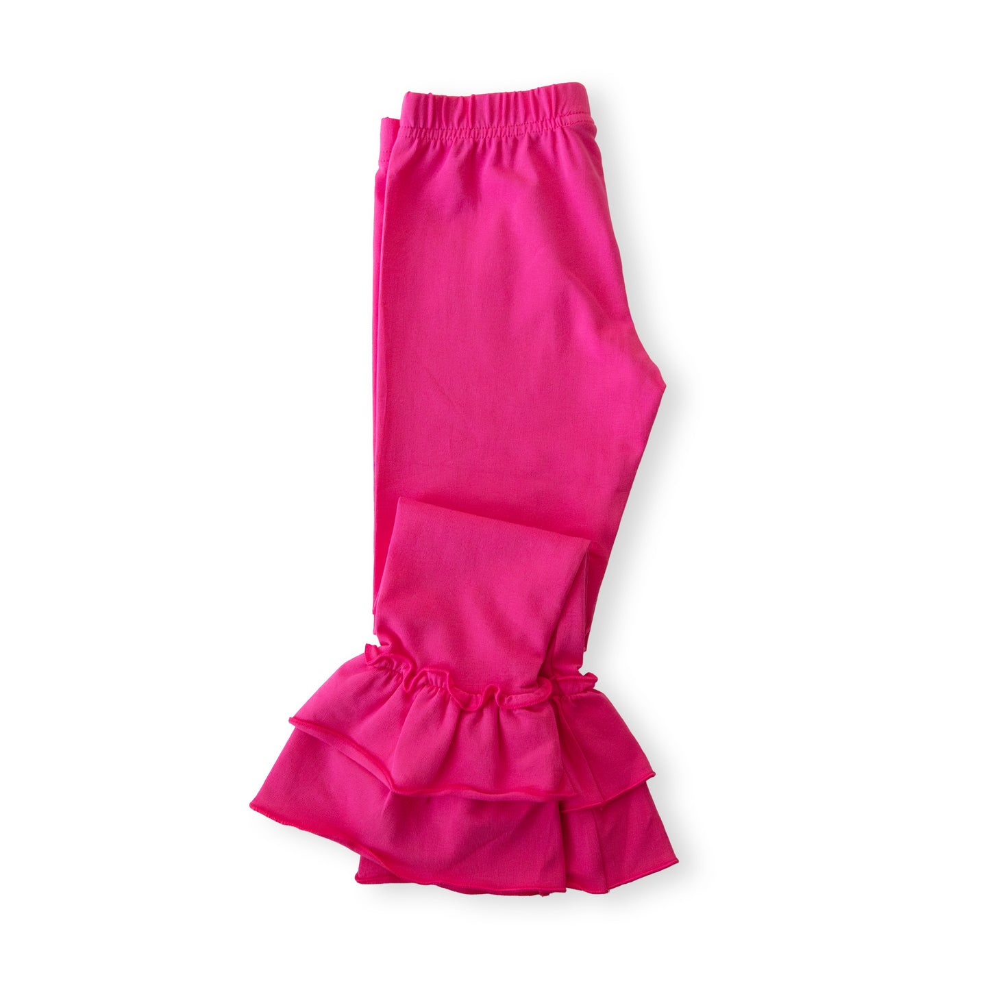 Hot Pink Knit Ruffle Pant - Ready to Ship