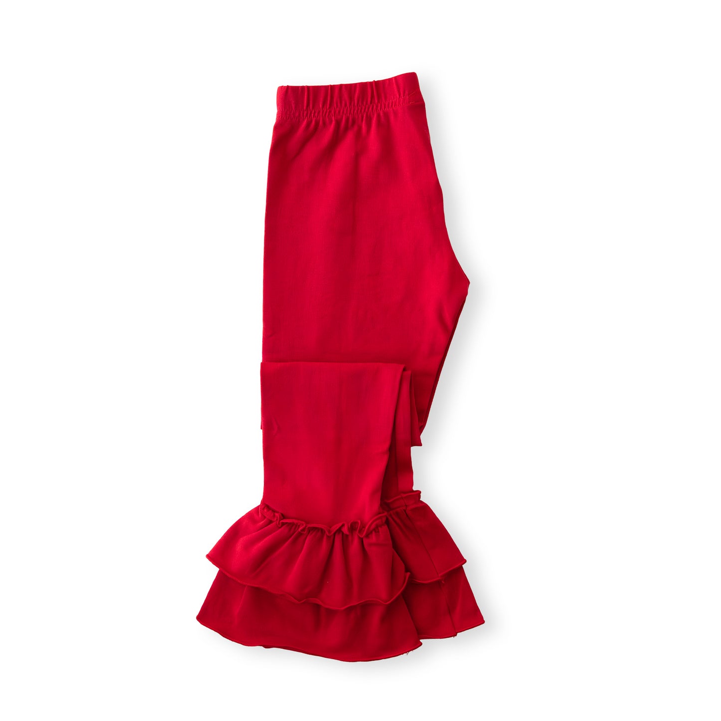 Red Knit Ruffle Pant - Ready to Ship
