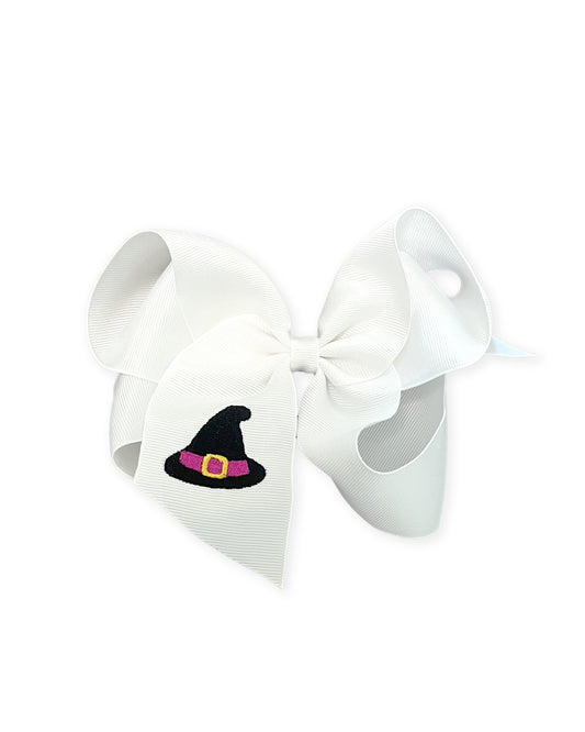 Witch Hat Embroidered Hair Bow